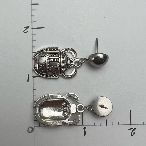 Egyptian Beetles Spiritual Statement Earrings  - Ancient  Spiritual Earrings - Picture 9 of 9